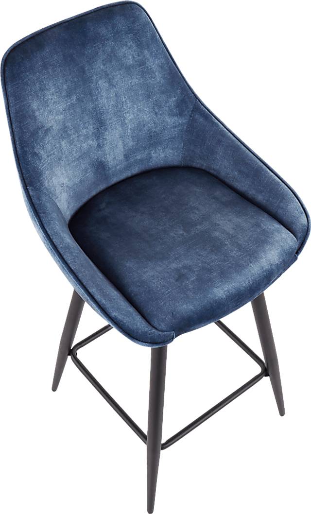 Laramore Blue Velvet Counter Height Stool, Set of 2 - Thumbnail - Image 7