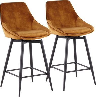 Laramore Gold Counter Height Stool, Set of 2