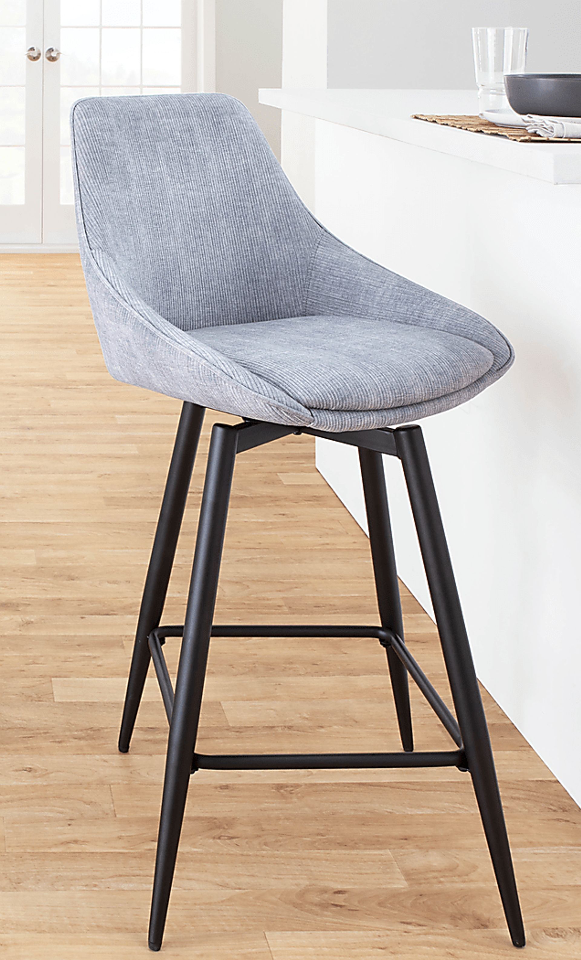 Laramore Light Gray Counter Height Stool, Set of 2 - Image 8