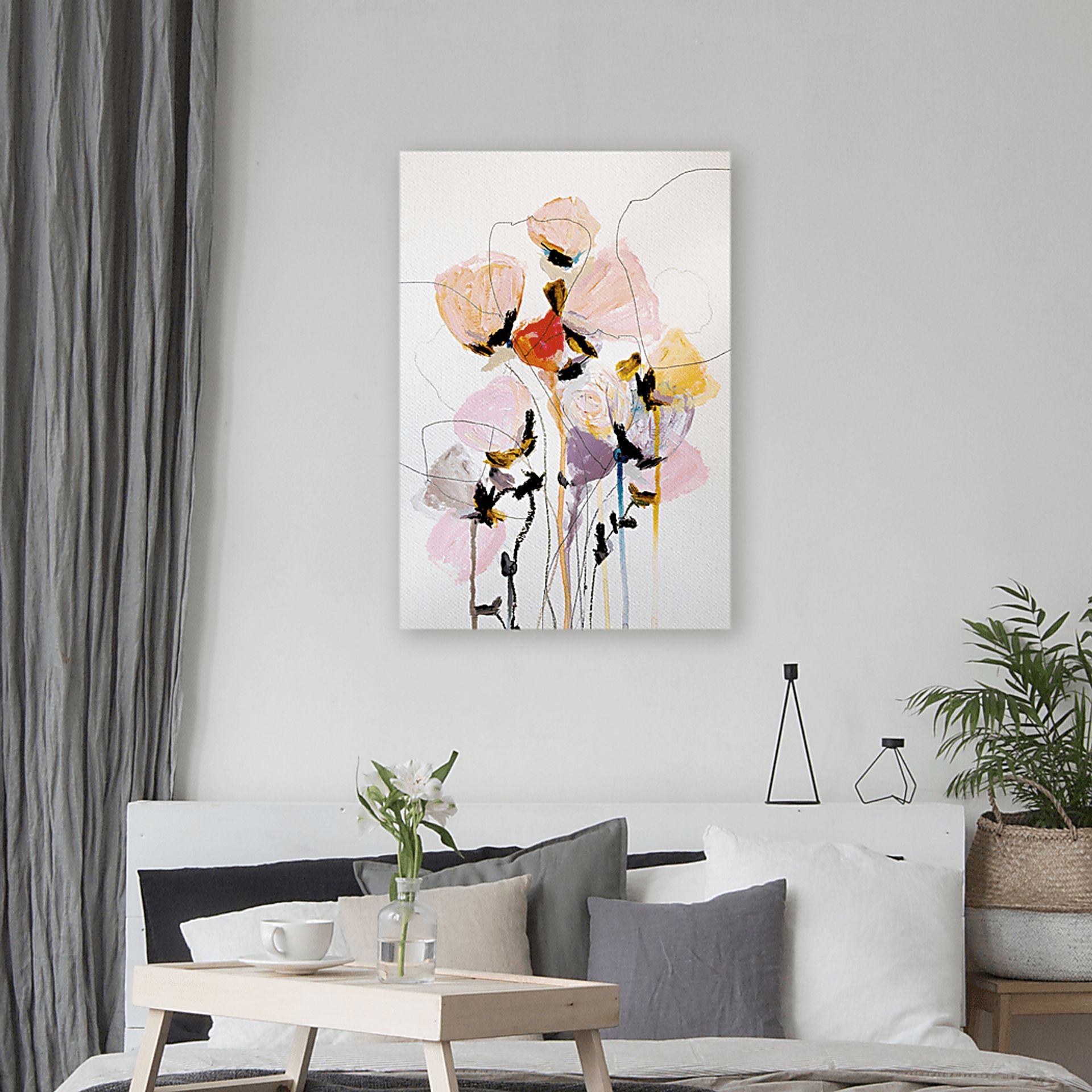 Larbee Pink Canvas Wall Art - Image 2