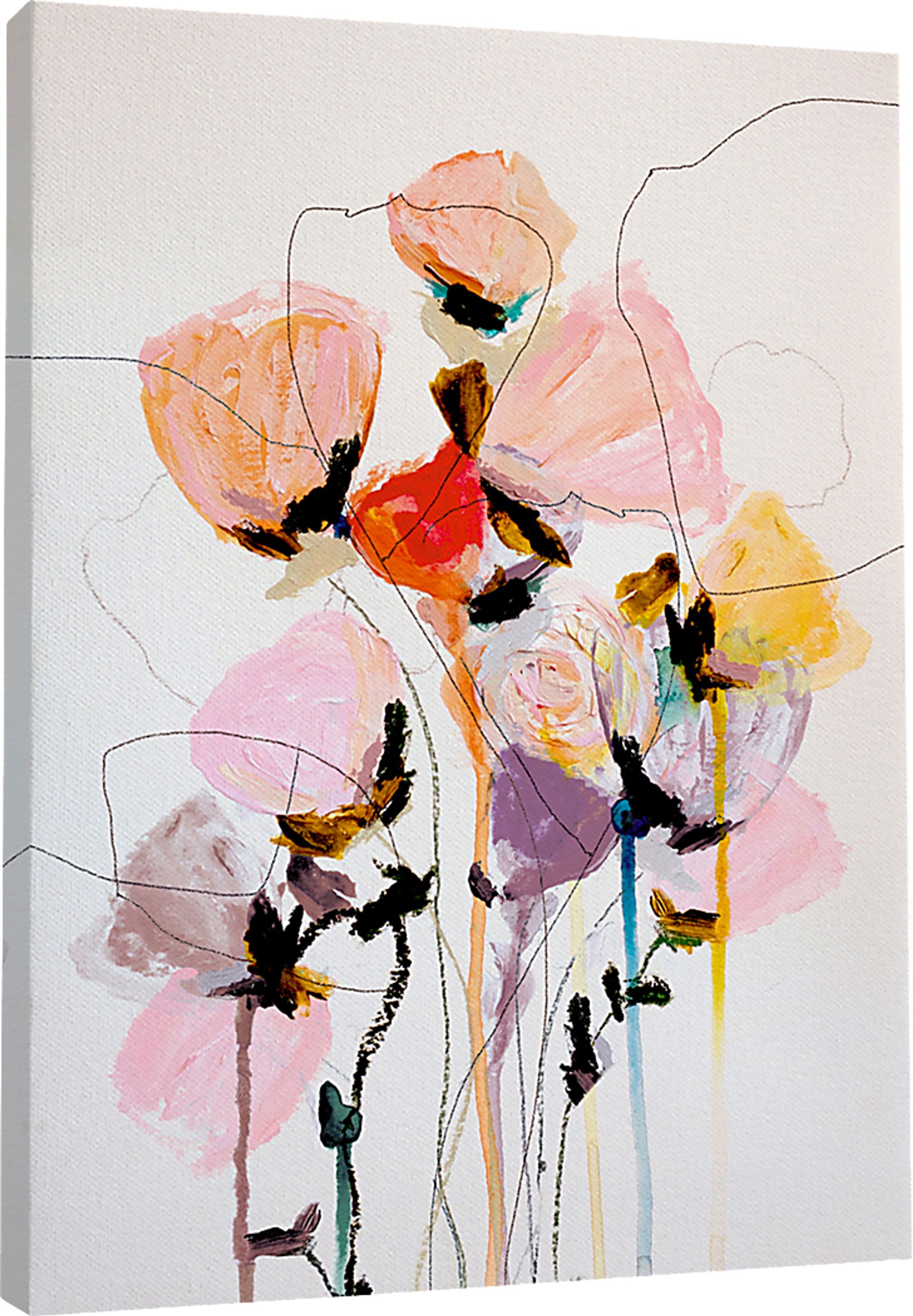 Larbee Pink Canvas Wall Art - Image 1