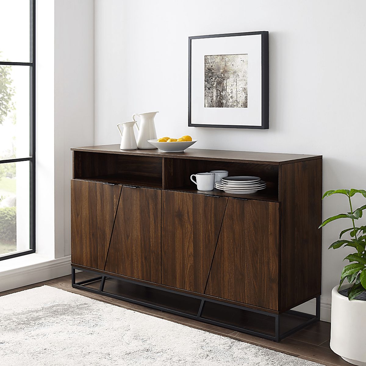 Larchgate Walnut Dark Wood Sideboard | Rooms to Go