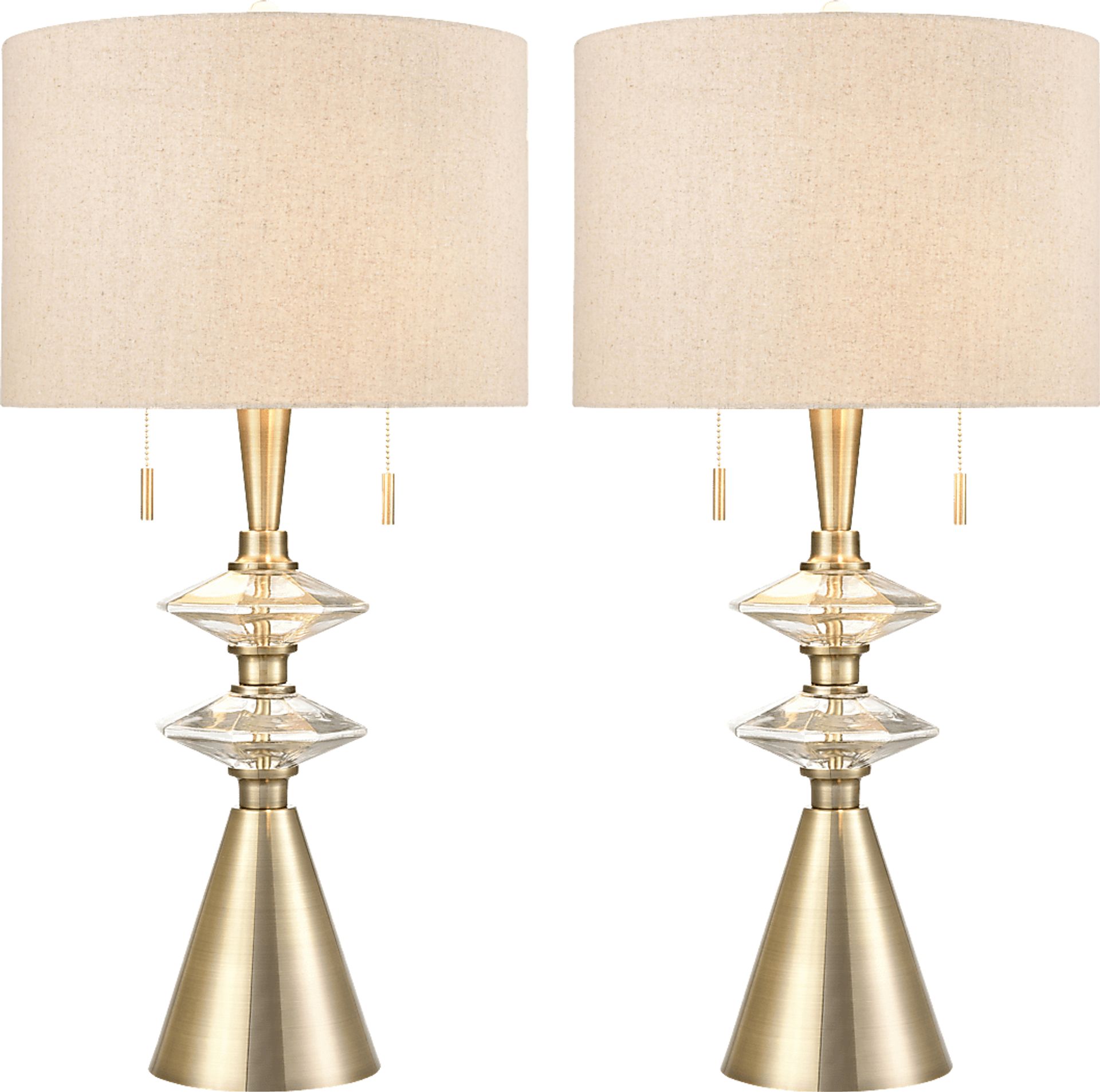 Laredo Reef Brass Table Lamps, Set of 2 - Image 1