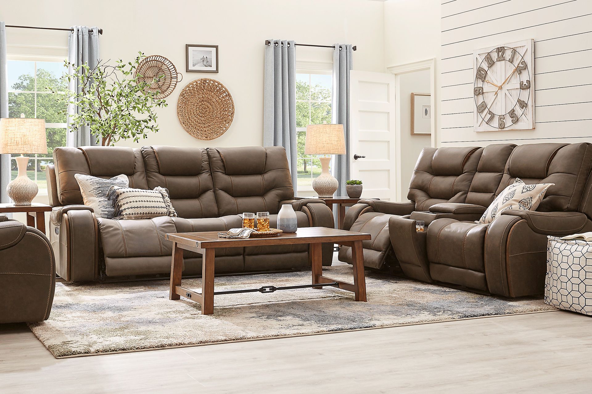 Laredo Springs Brown 3 Pc Reclining Living Room - Image 1