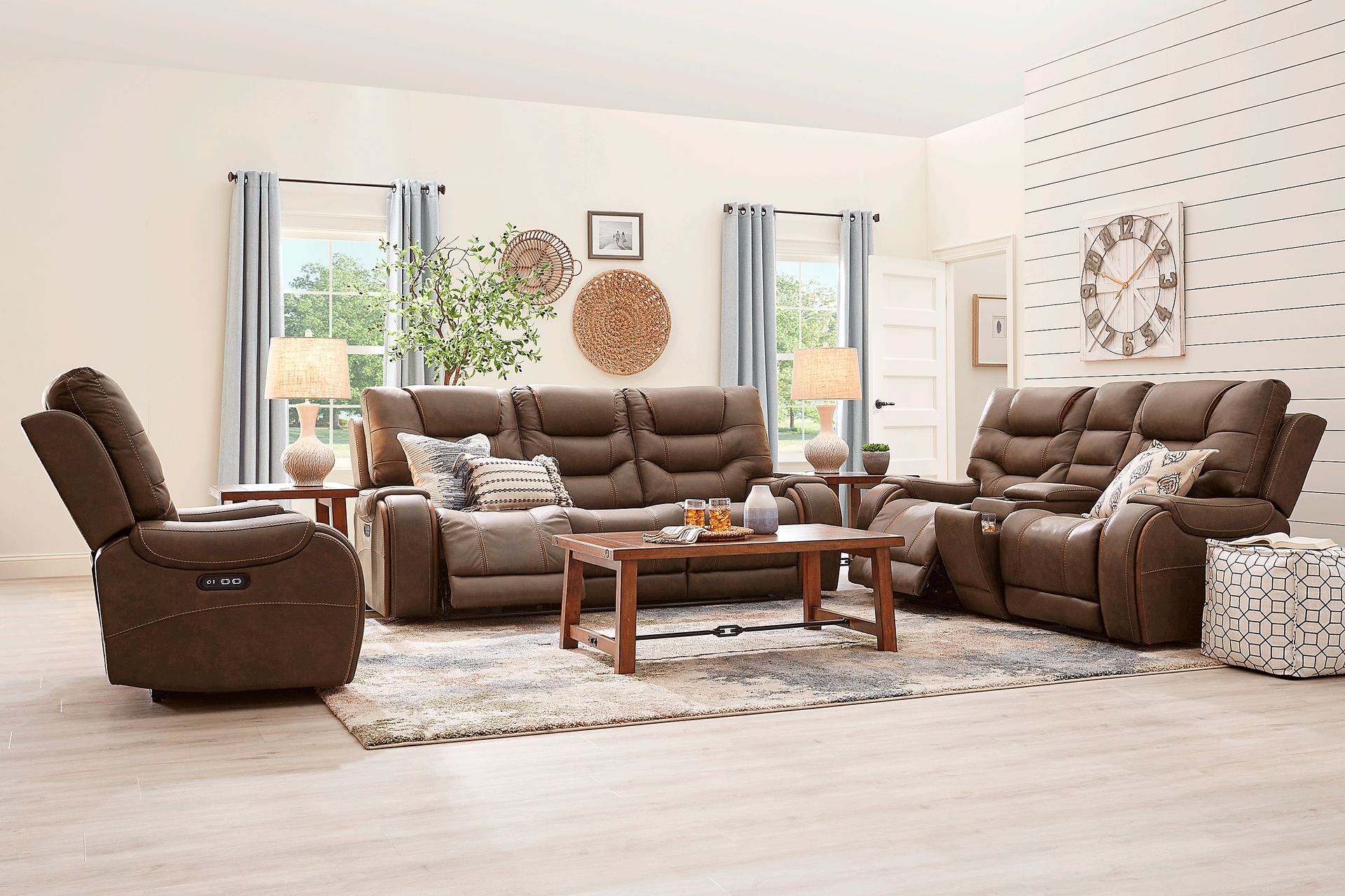 Laredo Springs Brown 8 Pc Dual Power Reclining Living Room - Image 1