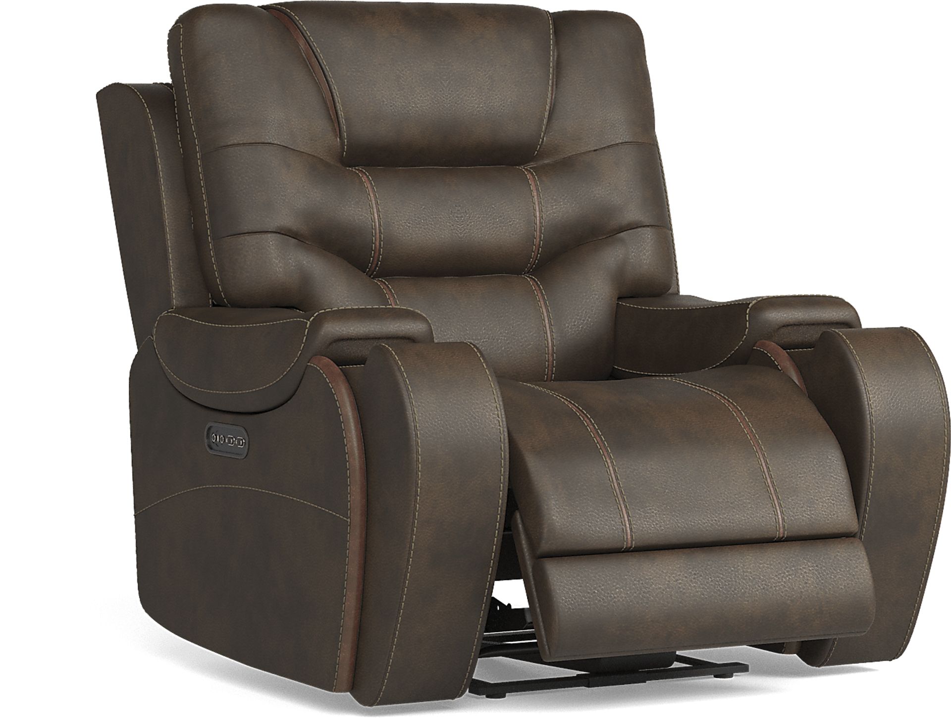 Laredo Springs Brown Dual Power Recliner - Image 2