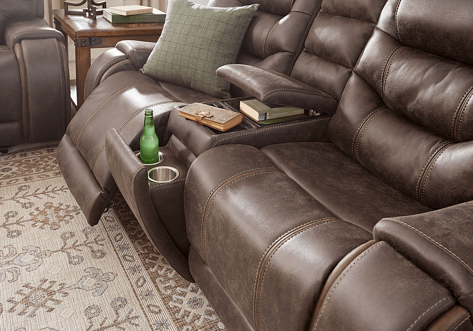 Laredo Springs Brown 3 Pc Reclining Living Room - Image 4