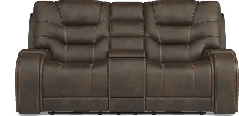 Microfiber loveseat deals recliner with console