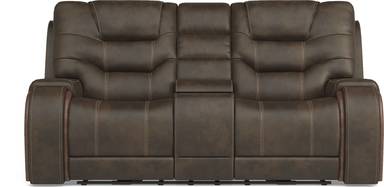 dual power reclining console loveseat