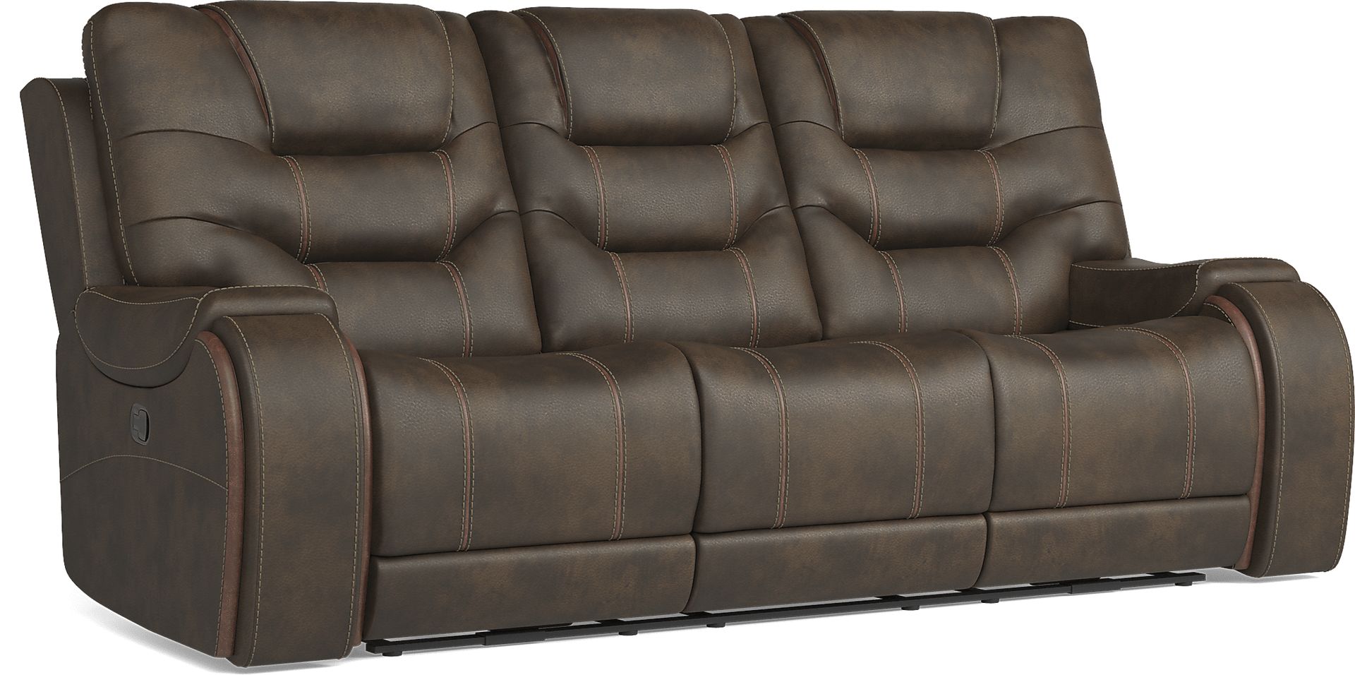 Laredo Springs Brown Dual Power Reclining Sofa - Image 3