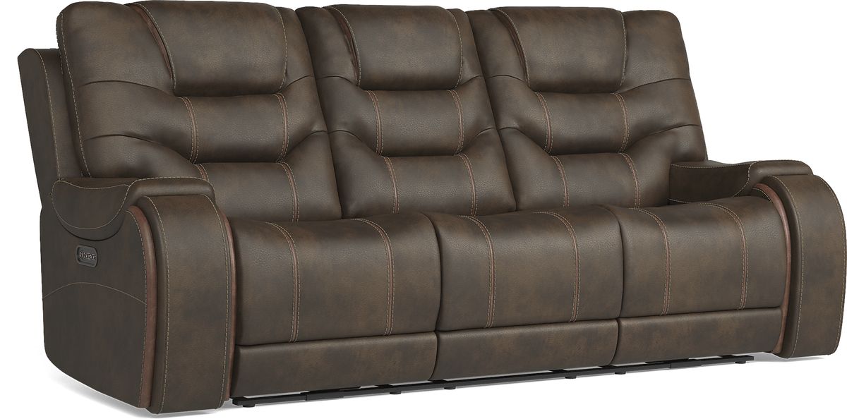 Laredo Springs 2 Pc Brown Microfiber Dual Power Reclining Living Room