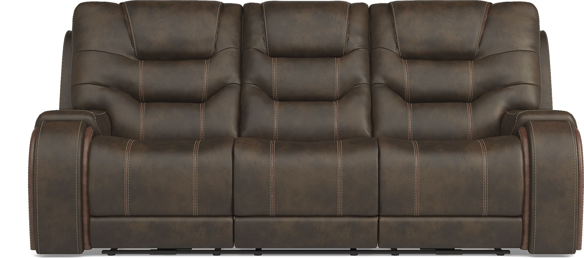 Laredo Springs Brown Dual Power Reclining Sofa - Image 1