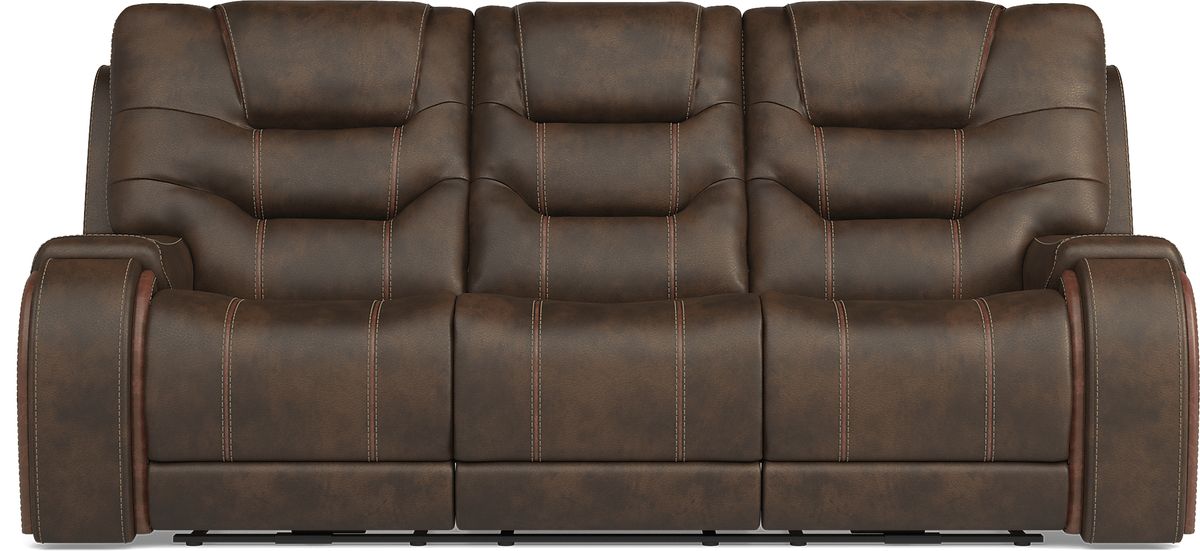 Laredo Springs 2 Pc Brown Microfiber Dual Power Reclining Living Room