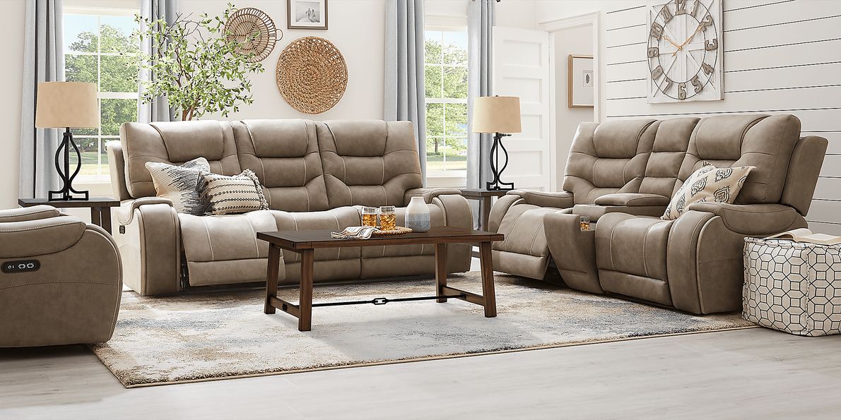 Laredo Springs 3 Pc Gray Microfiber Dual Power Reclining Living Room