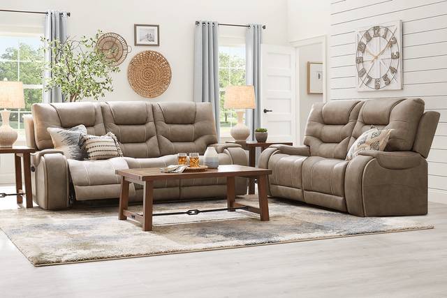 Laredo Springs Gray 5 Pc Living Room with Dual Power Reclining Sofa - Thumbnail - Image 1