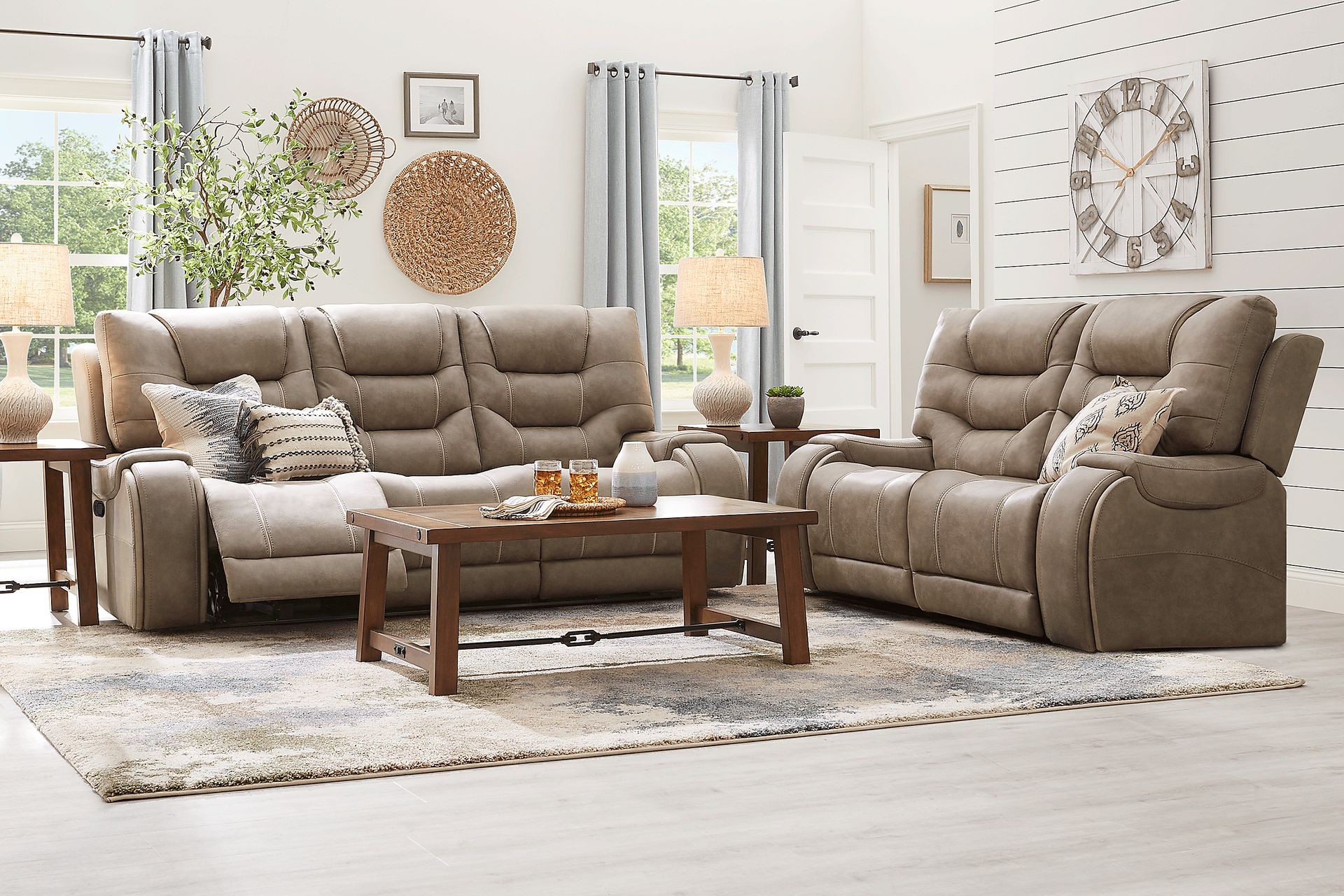 Laredo Springs Gray 5 Pc Living Room with Dual Power Reclining Sofa - Image 1