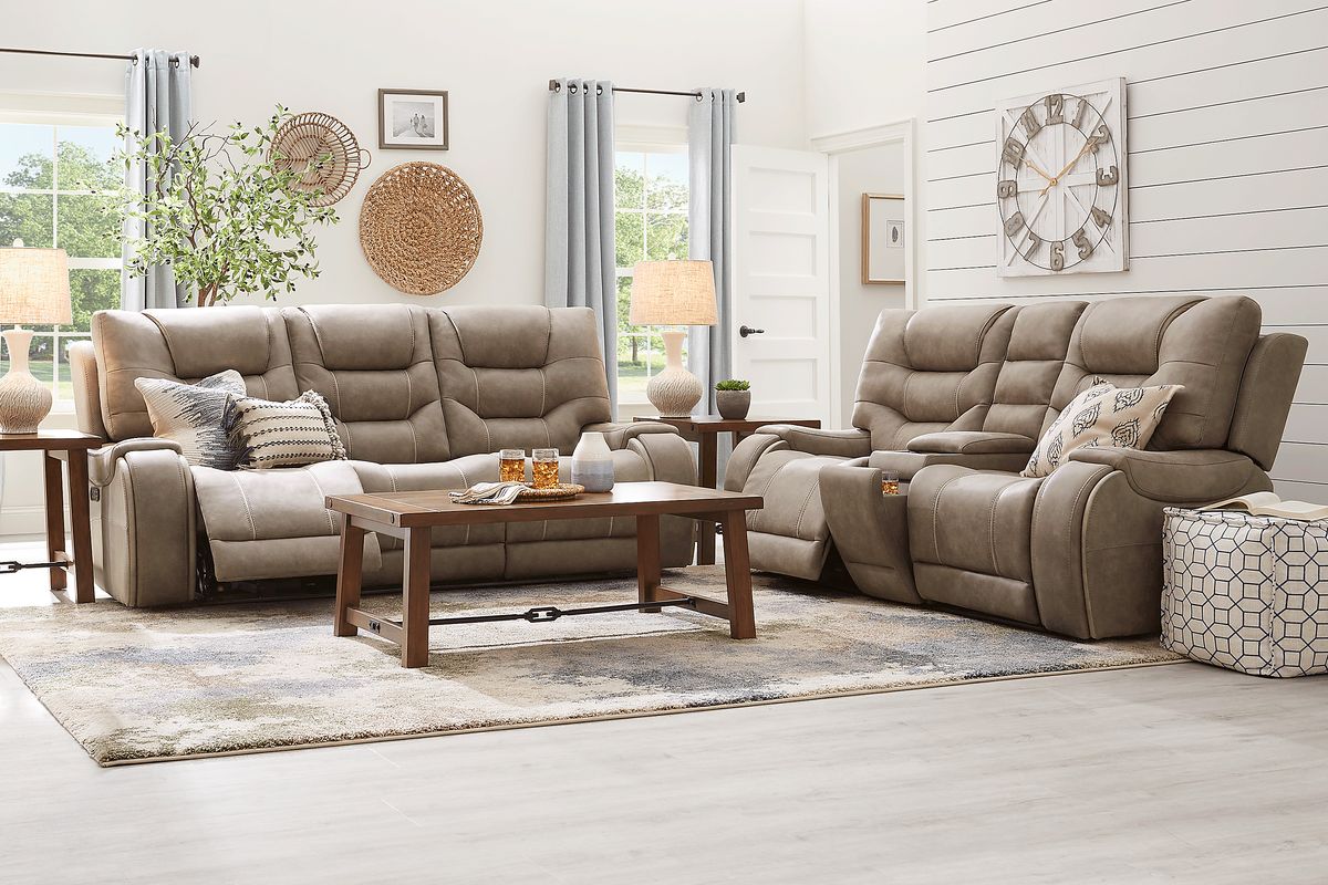 Laredo Springs 7 Pc Gray Microfiber Dual Power Reclining Living Room
