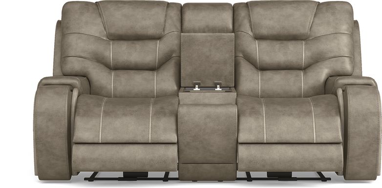 Laredo Springs Gray Dual Power Reclining Console Loveseat