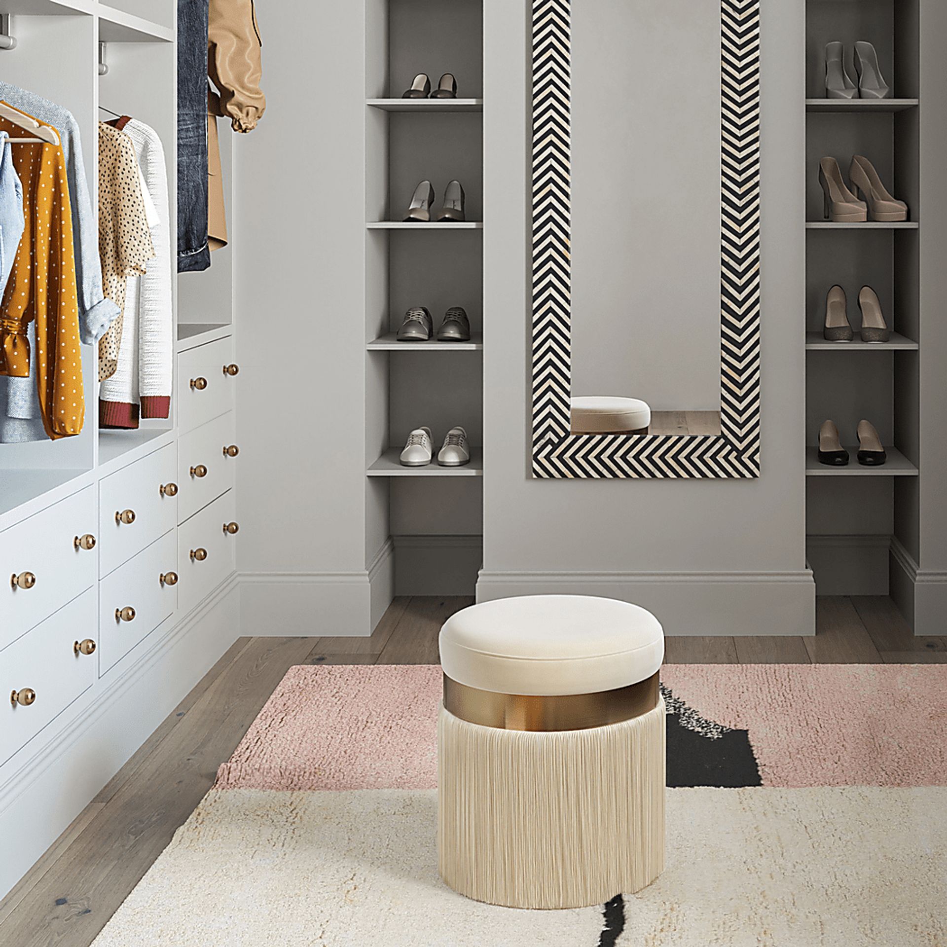 Lariel Cream Ottoman - Image 4