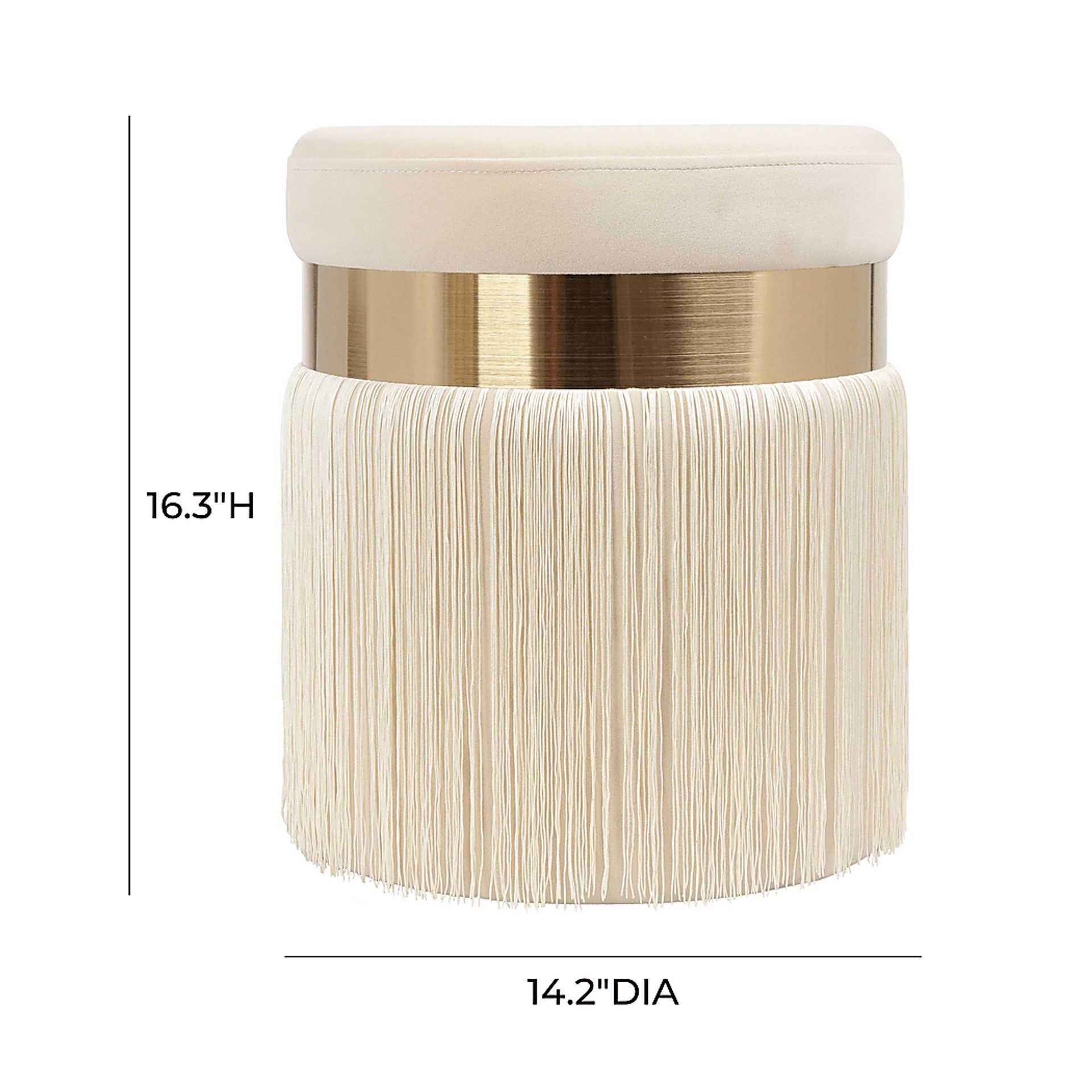 Lariel Cream Ottoman - Image 7