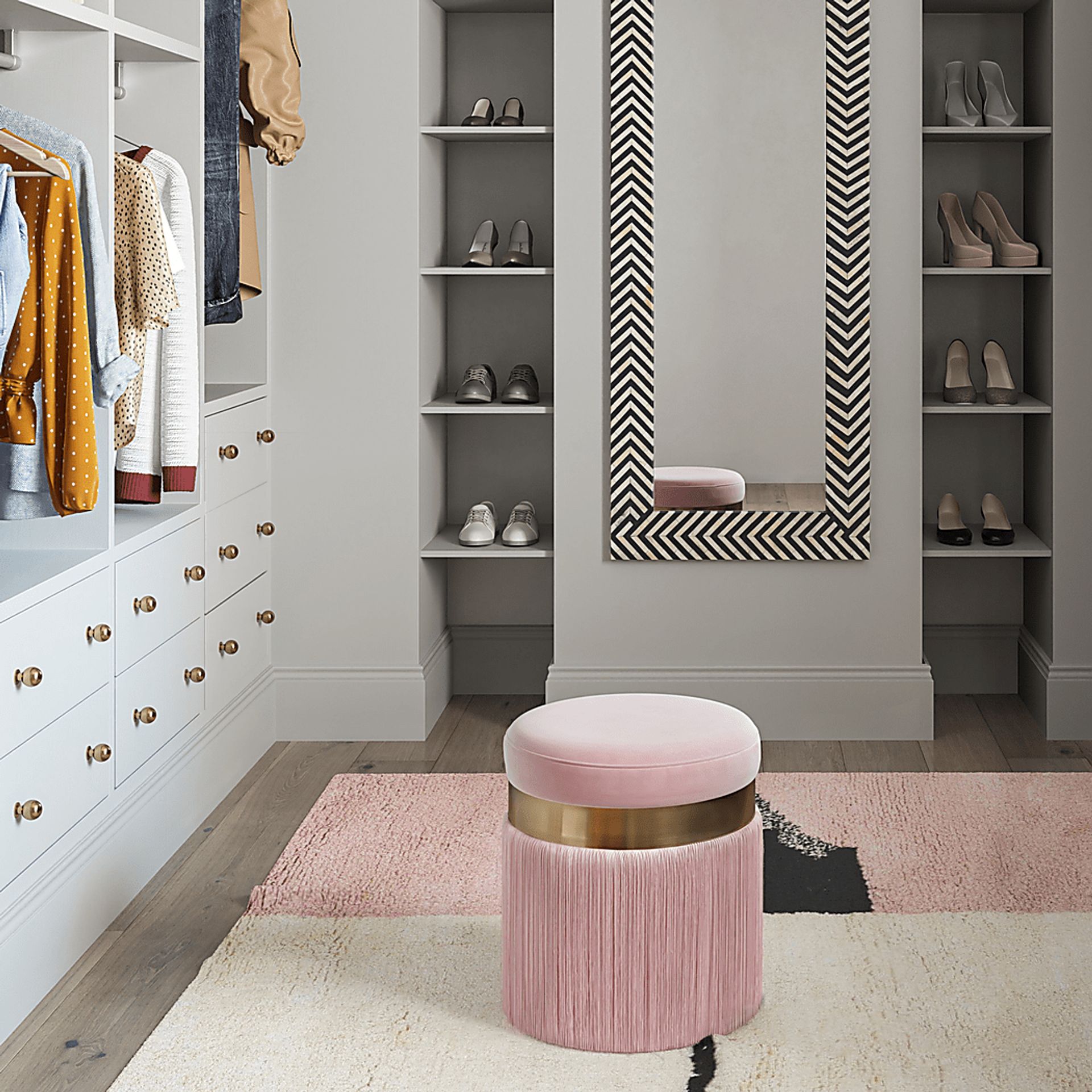 Lariel Pink Blush Ottoman - Image 5
