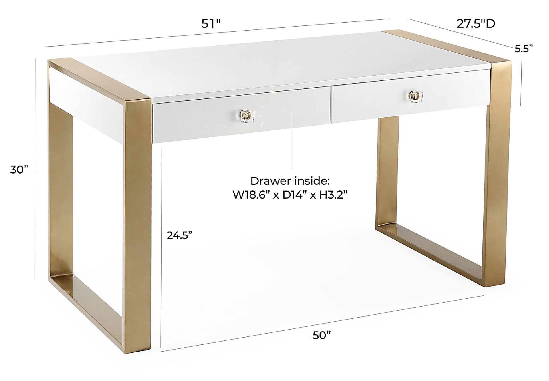 Larina Ann White Desk - Image 10