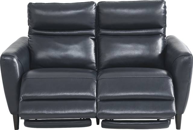Larino Blue Leather 5 Pc Dual Power Reclining Living Room - Thumbnail - Image 6