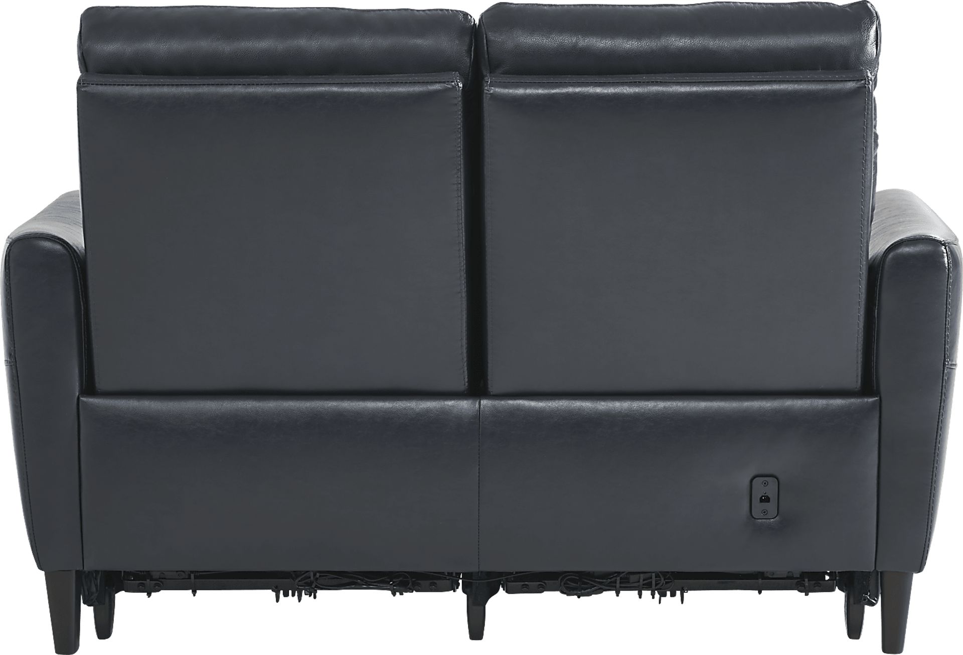 Larino Blue Leather Dual Power Reclining Loveseat - Image 4