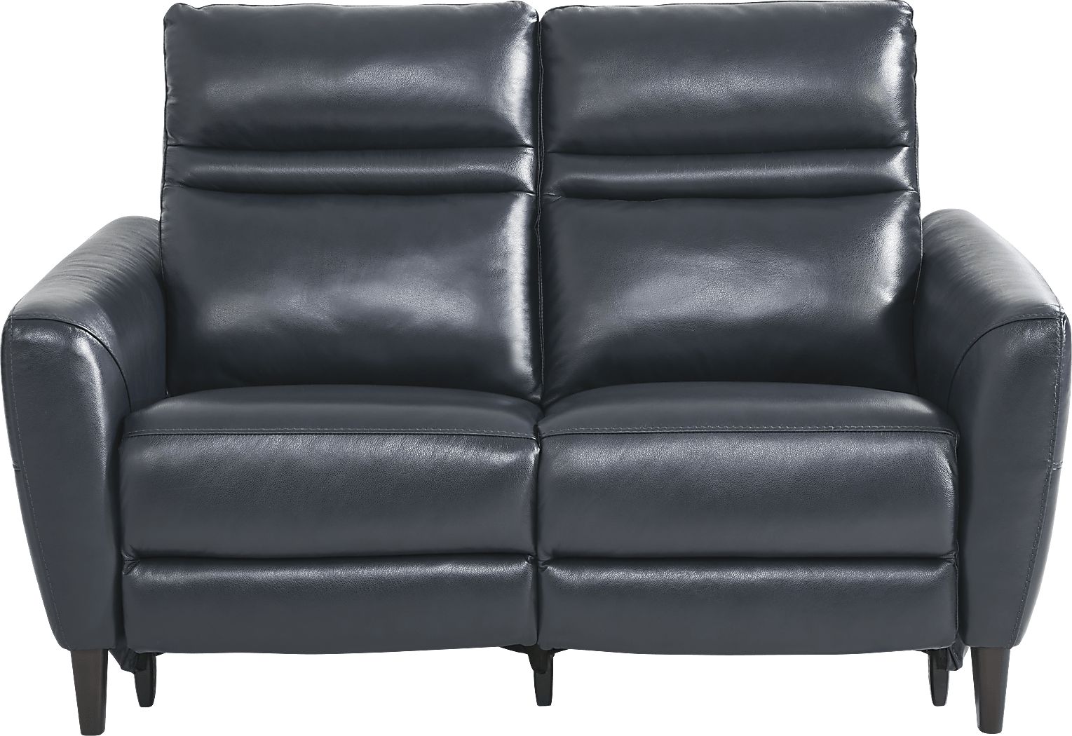 Larino Blue Leather Dual Power Reclining Loveseat - Rooms To Go