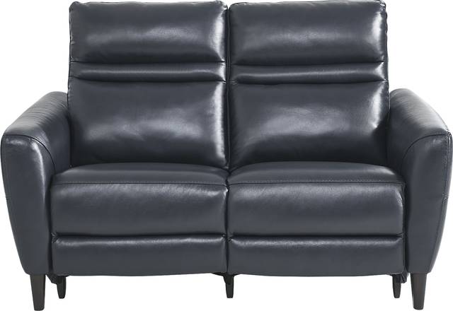 Larino Blue Leather 5 Pc Dual Power Reclining Living Room - Thumbnail - Image 5