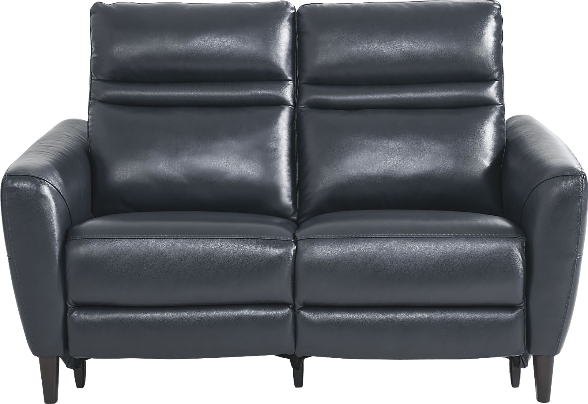 Larino Blue Leather Dual Power Reclining Loveseat - Image 1