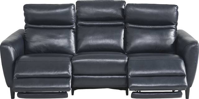 Larino Blue Leather 5 Pc Dual Power Reclining Living Room - Thumbnail - Image 3