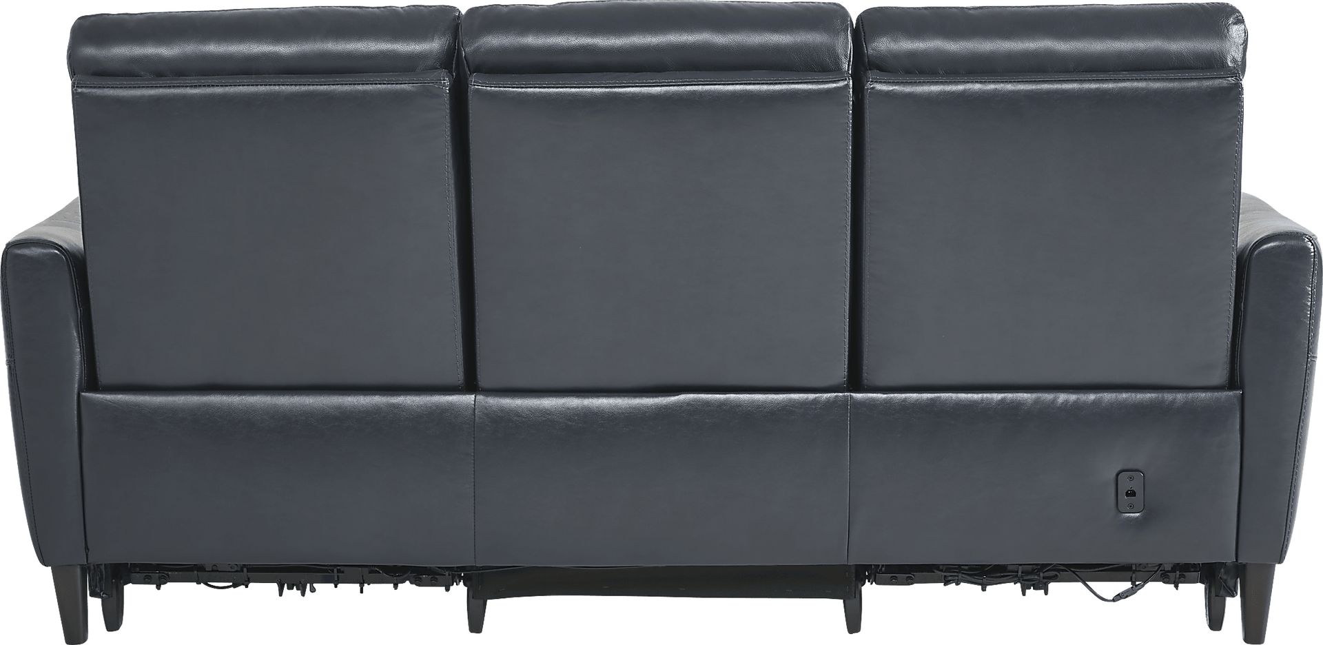 Larino Blue Leather 8 Pc Dual Power Reclining Living Room - Image 4