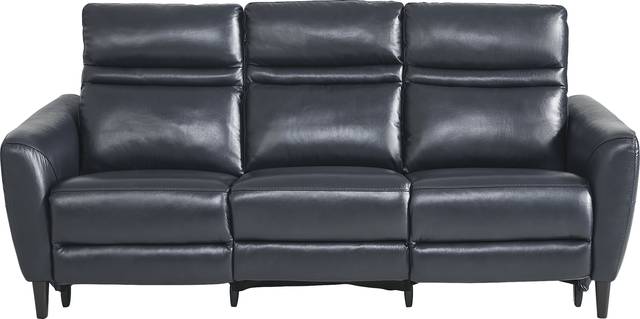 Larino Blue Leather 5 Pc Dual Power Reclining Living Room - Thumbnail - Image 2