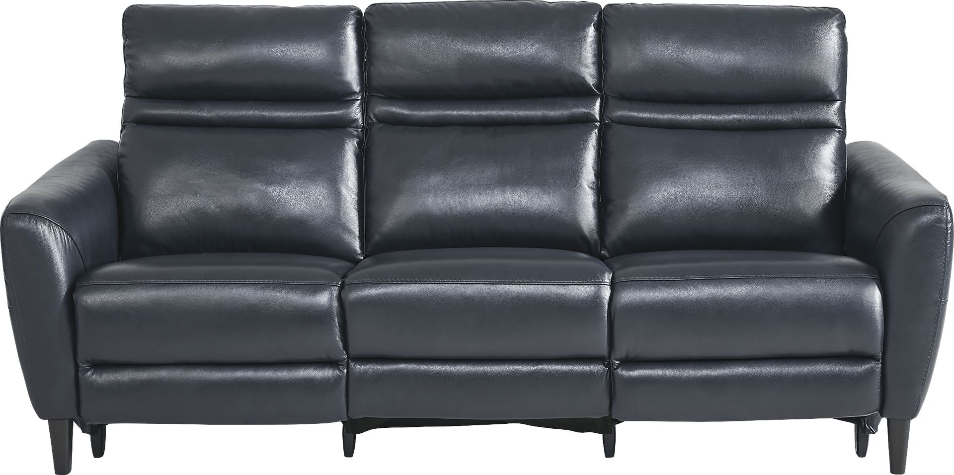 Larino Blue Leather 8 Pc Dual Power Reclining Living Room - Image 2