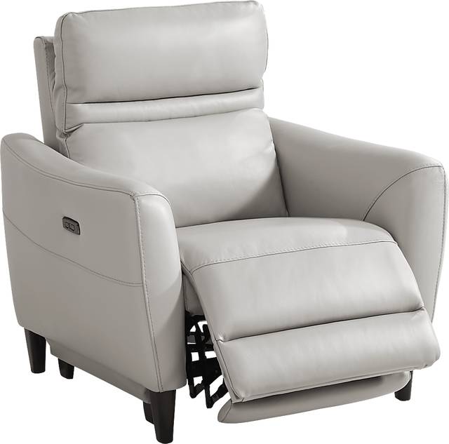 Larino Light Gray Leather 3 Pc Living Room with Dual Power Reclining Sofa - Thumbnail - Image 13