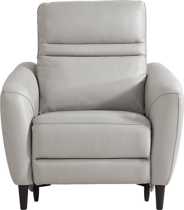Larino Light Gray Leather 3 Pc Living Room with Dual Power Reclining Sofa - Thumbnail - Image 11