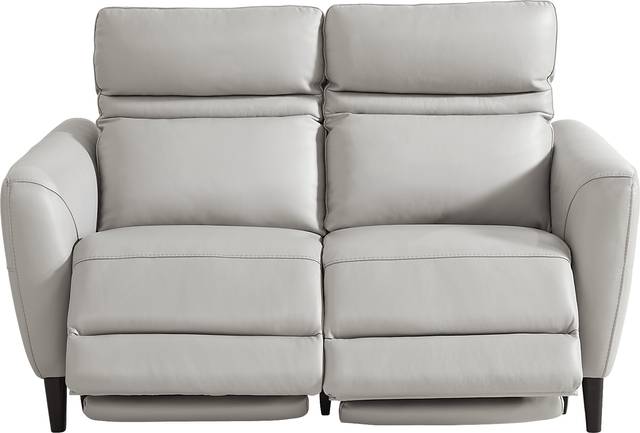 Larino Light Gray Leather 5 Pc Dual Power Reclining Living Room - Thumbnail - Image 10