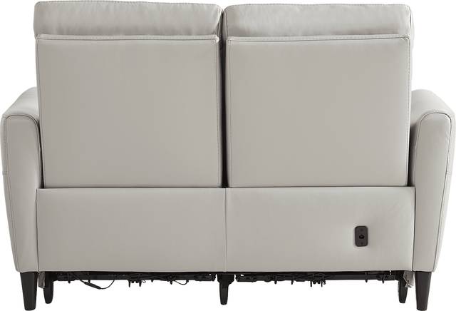 Larino Light Gray Leather 5 Pc Dual Power Reclining Living Room - Thumbnail - Image 11