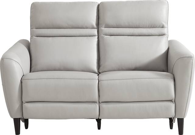 Larino Light Gray Leather 5 Pc Dual Power Reclining Living Room - Thumbnail - Image 9