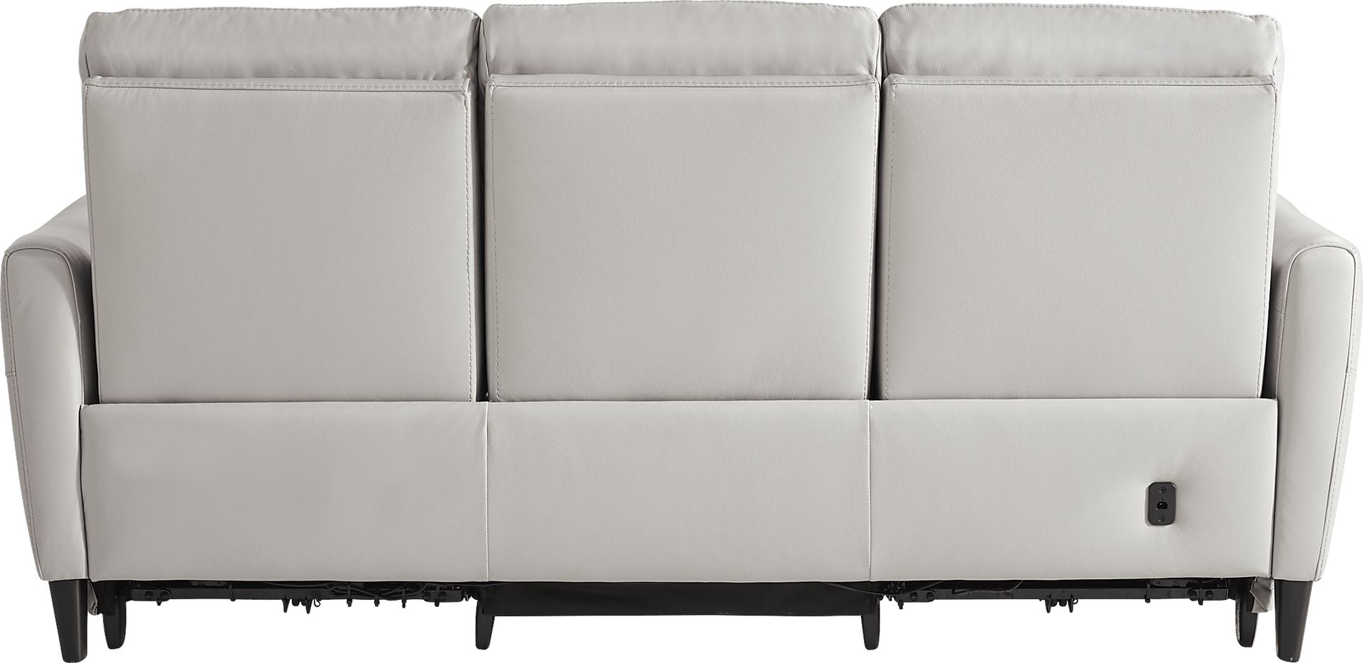 Larino Light Gray Leather 7 Pc Living Room with Dual Power Reclining Sofa - Image 4