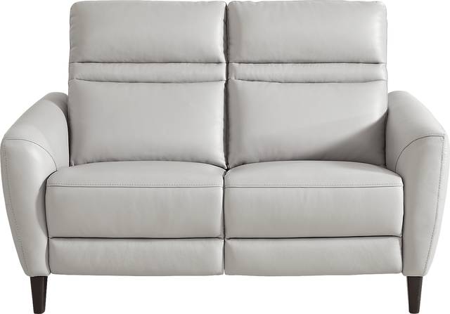 Larino Light Gray Leather 3 Pc Living Room with Dual Power Reclining Sofa - Thumbnail - Image 9