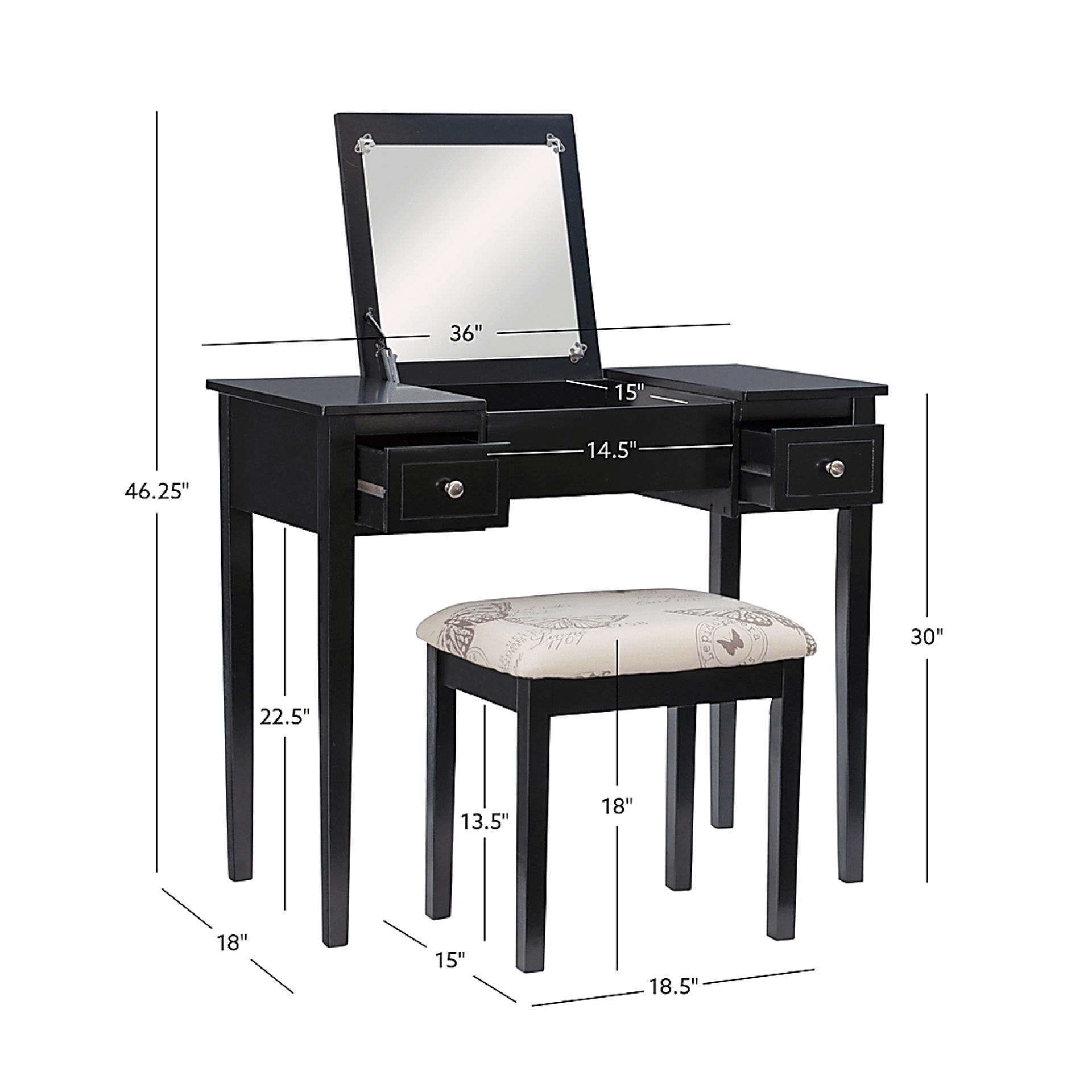 Larkbunting Black Vanity Set - Image 19