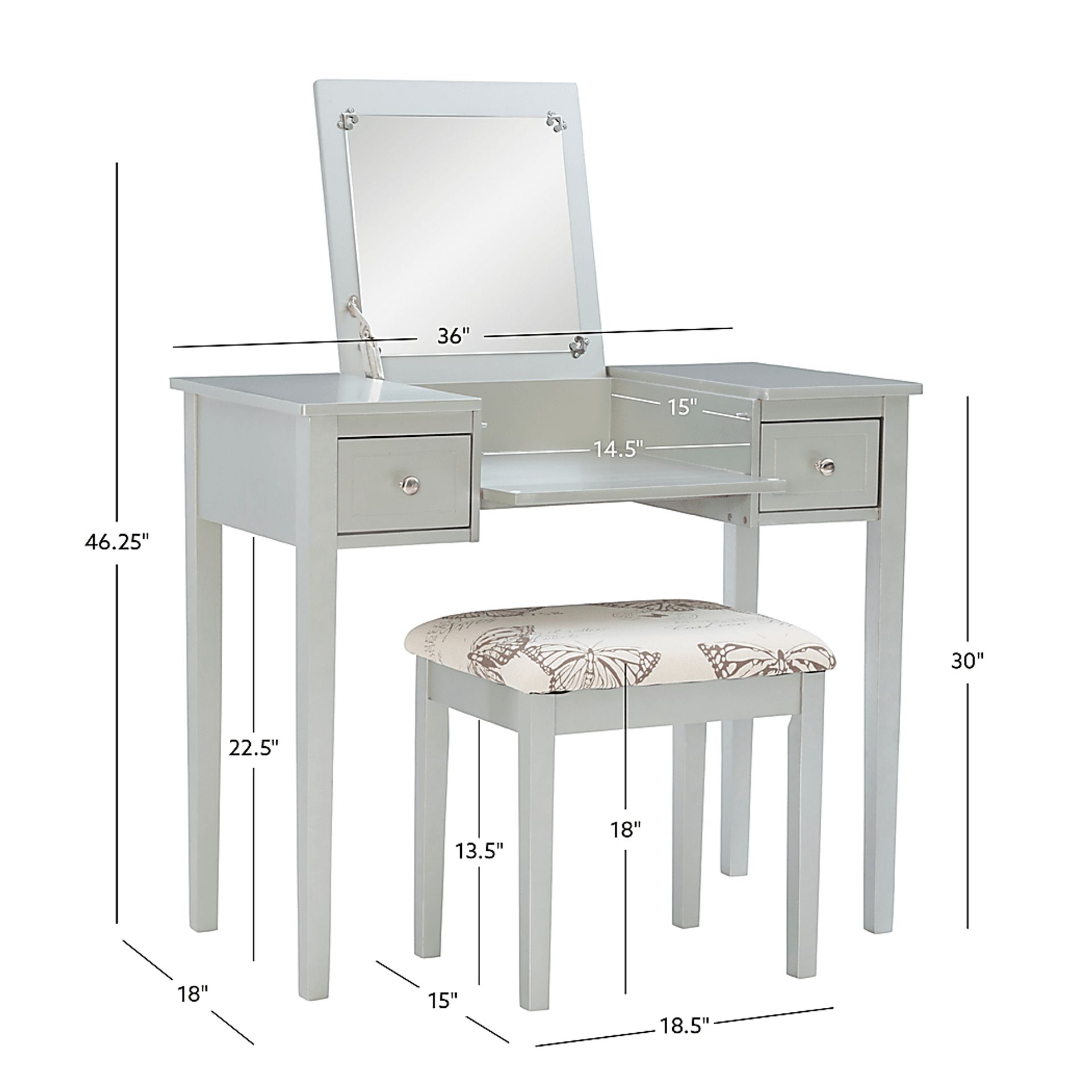 Larkbunting Gray Vanity Set - Image 19