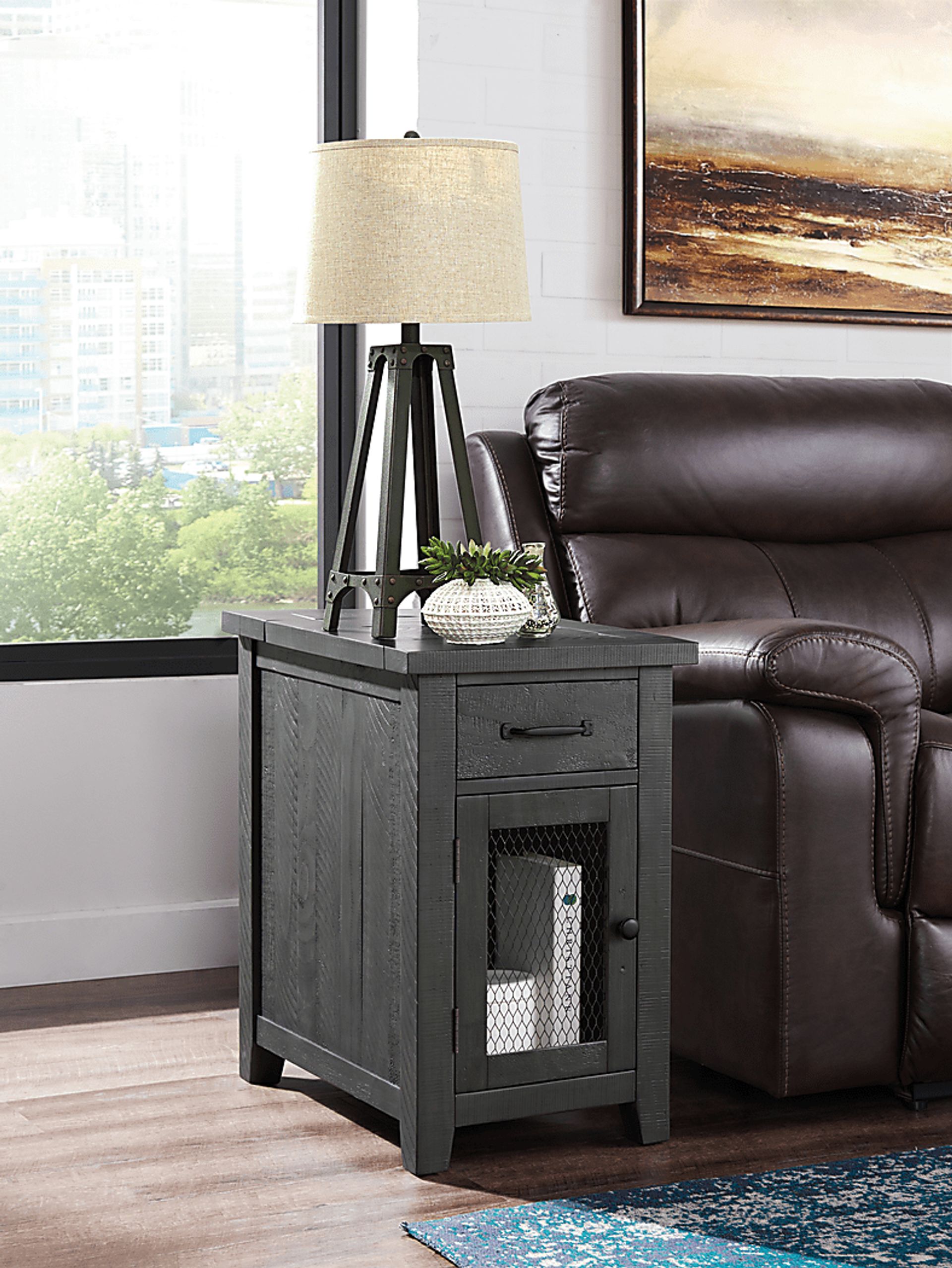 Larkhall Gray Chairside Table - Image 9
