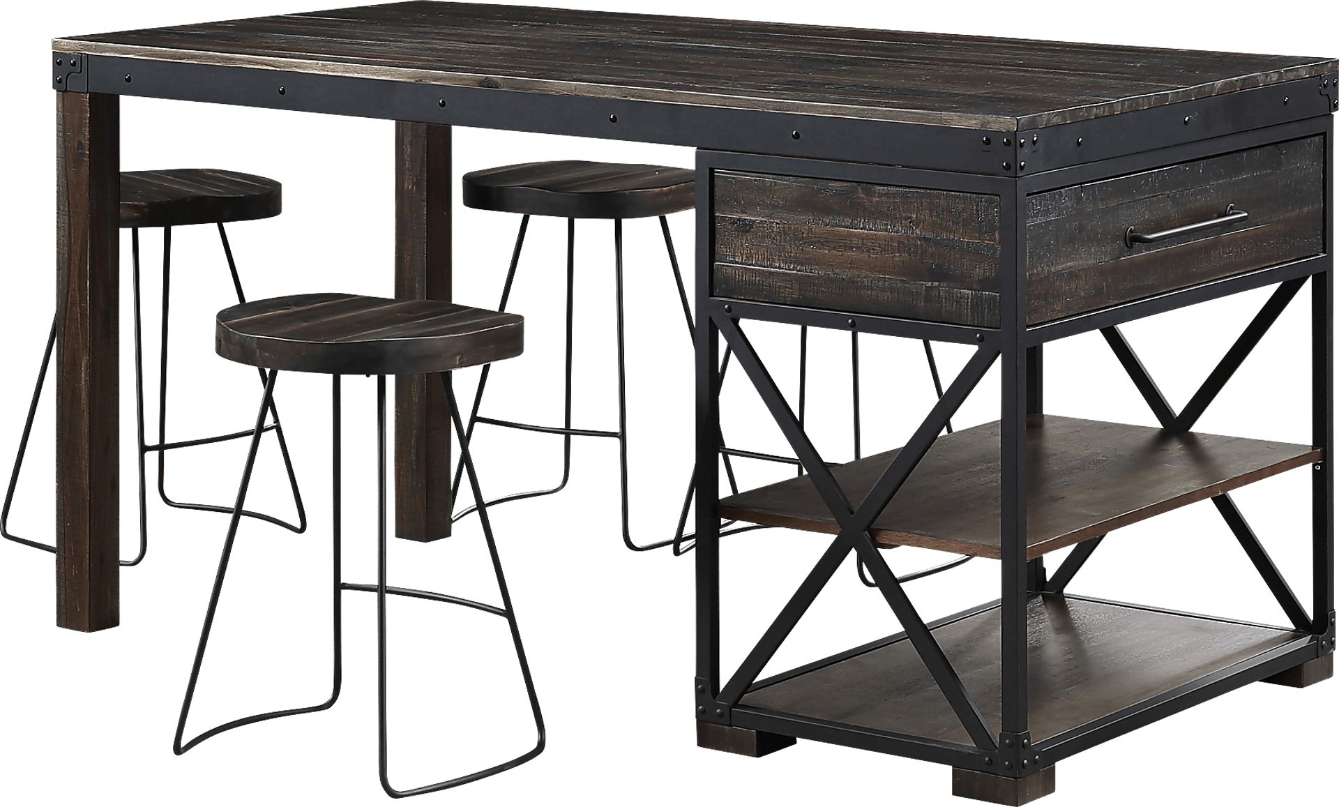 Larkmartin Brown Swivel Barstool - Image 5