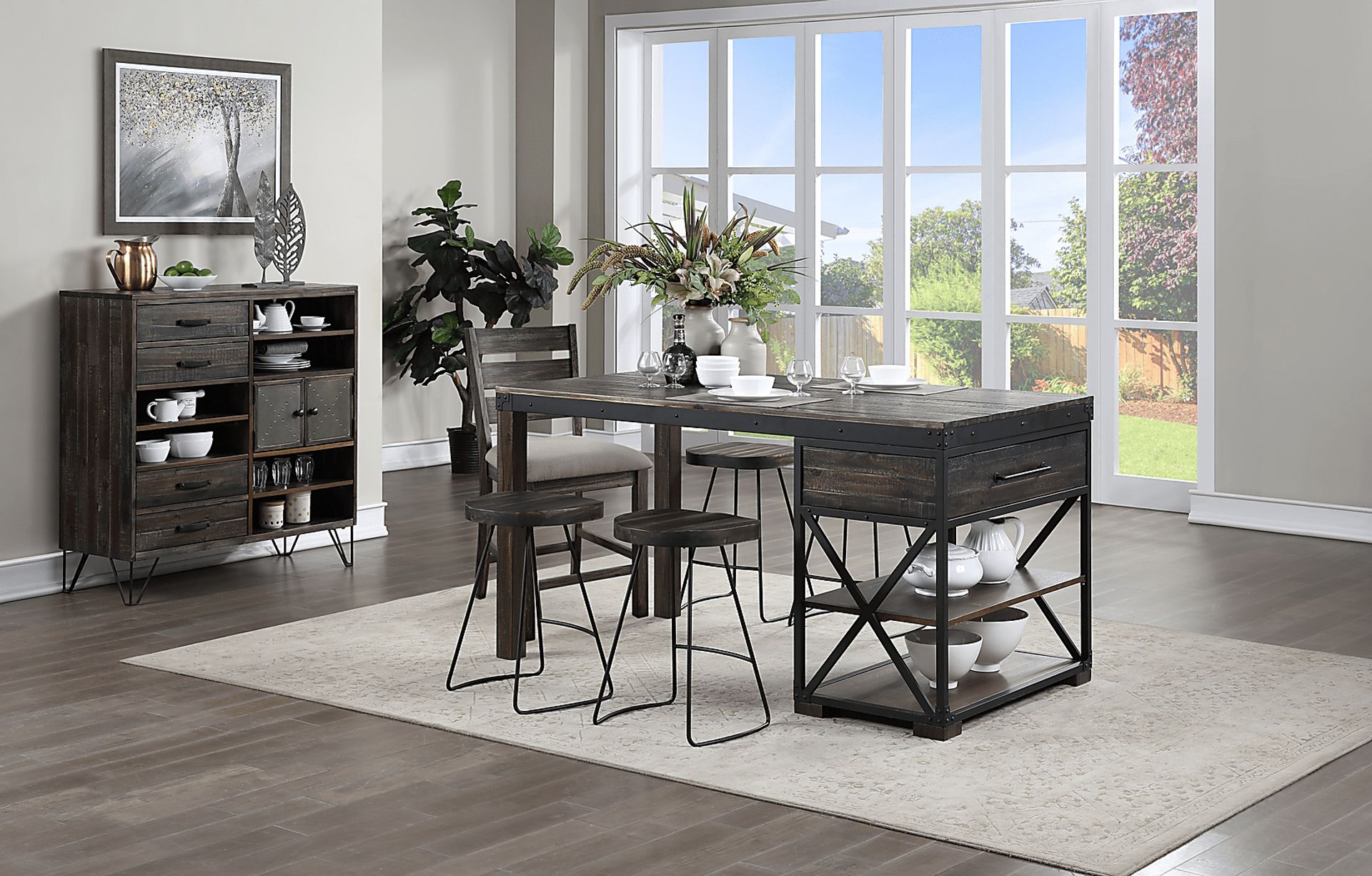Larkmartin Brown Swivel Barstool - Image 6