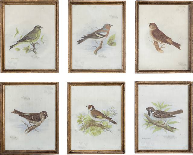 Larks Brown Artwork, Set of 6 - Thumbnail - Image 1