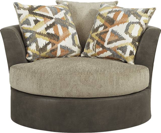 Larna Park Taupe Swivel Chair - Thumbnail - Image 2
