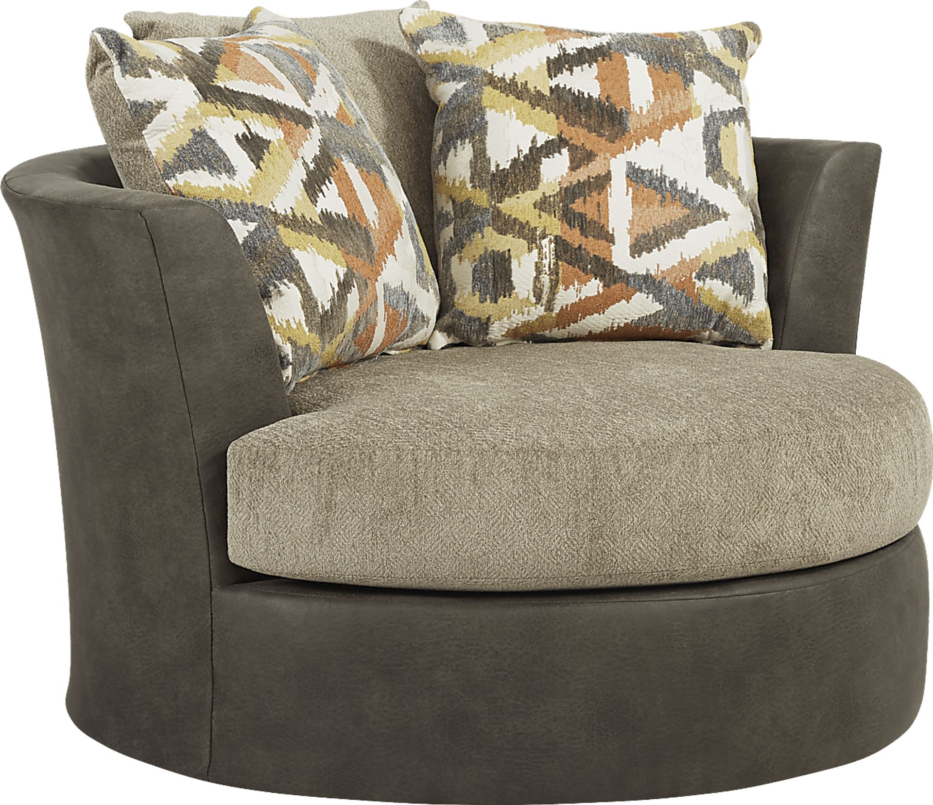 Larna Park Taupe Swivel Chair - Image 1